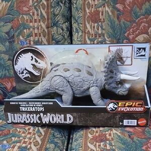 Mattel Jurassic World Triceratops Action Figure - Gray